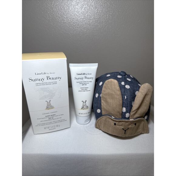LimeLife by Alcone Sunny Bunny SPF 50 Baby 1+ Sunscreen Cream & Sun Hat 3.4 Oz - Picture 1 of 6